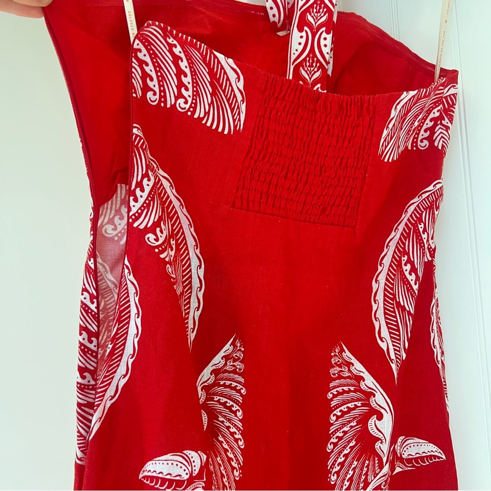 FARM Rio Beaded Fringe Red Off-White Majestic Coconut Mini Dress Size Small NWT - Picture 11 of 16